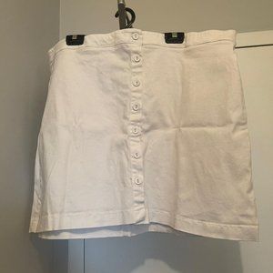 Forever 21+ Plus Size White Skirt With Buttons Short Mini 3x